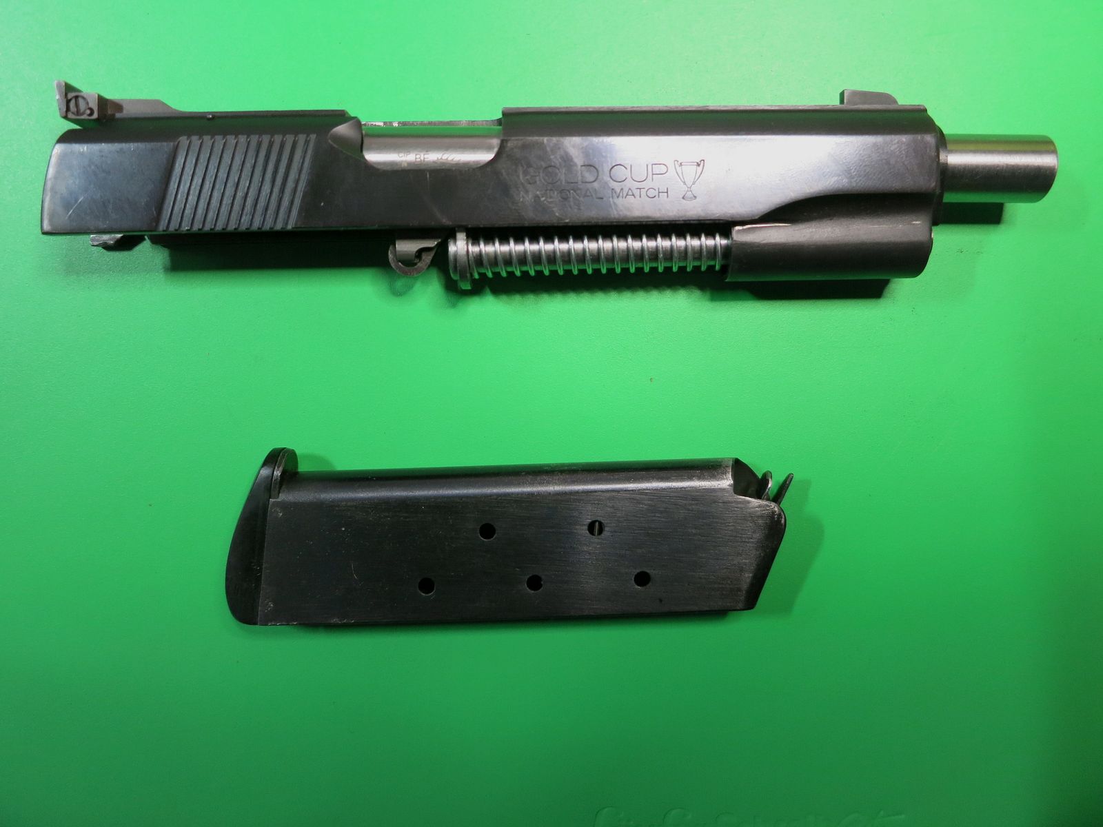 Colt exchange system for pistol 1911 National Match Gold Cup; Wilson barrel 6", MOGDANS, .45ACP, ELLIASON target rear sight #84