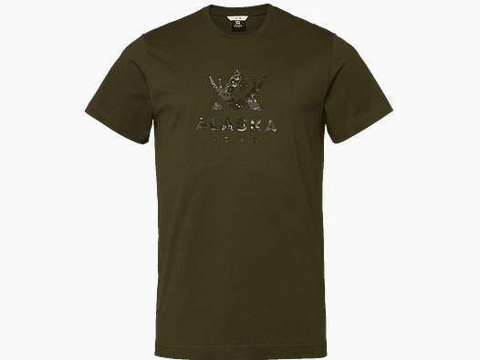 Alaska 1795 Camo Logo T-Shirt Hombre Night Green M