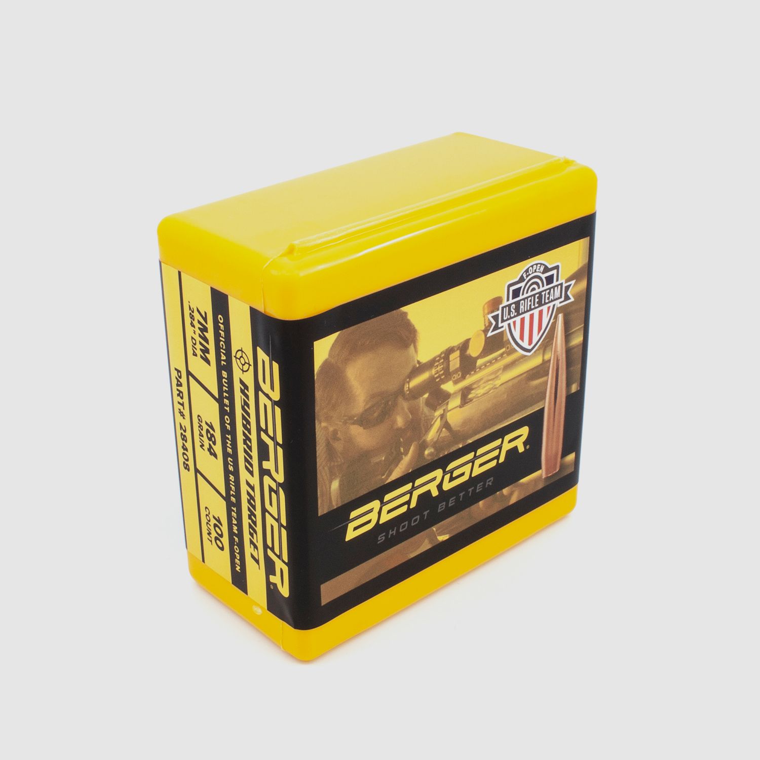 Berger Bullet 7mm/.284 F-Open Hybrid Target 184GR 100 Pieces