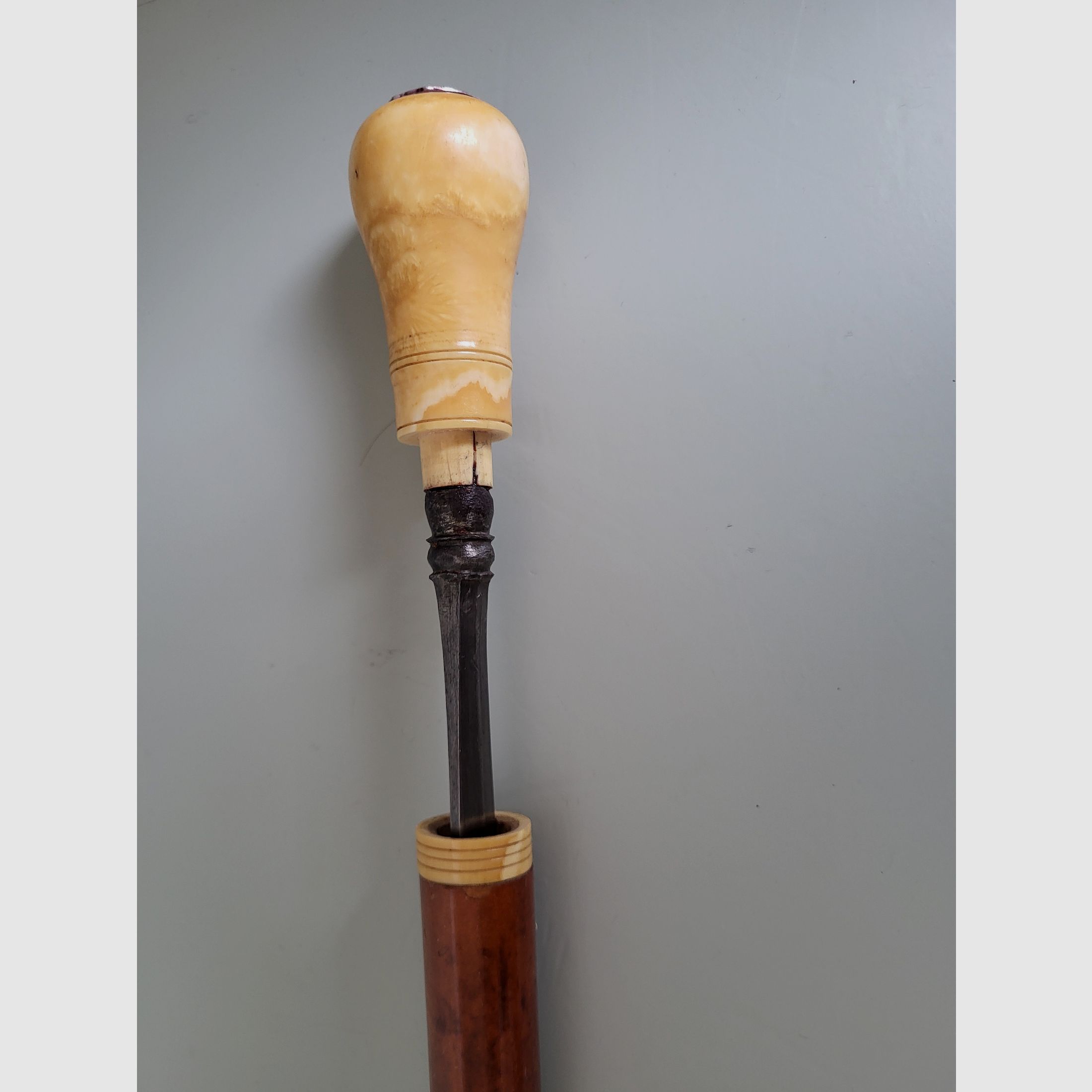 Spazierstock - Schwert  - 800 Silber - Biedermeier - 1850er Jahre 