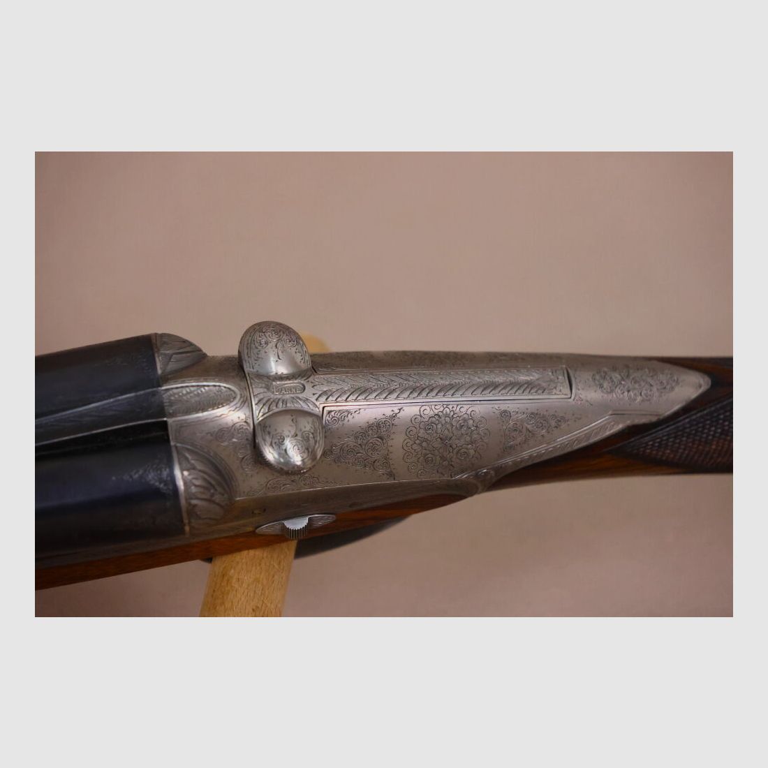 Darné ; St. Etienne Querflinte // tolle Gravur // gebläute Abzüge // honigf. Schaft // TOP