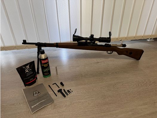 Double Bell Karabiner 98K Gas Airsoft Bolt-Action Gewehr mit Hülsenauswurf Echtholz-Version