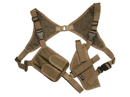 Pistolen Schulterholster RECHTS / LINKS Beige (Coyote ) - Pistolentasche + Magazintasche