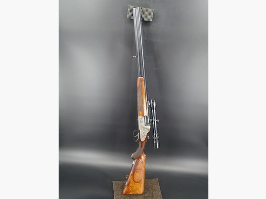 Strzelba Bockbüchsflinte + WL # 33 Franz Sodia grawerowane płyty boczne z 1945 roku likwidacja kolekcji