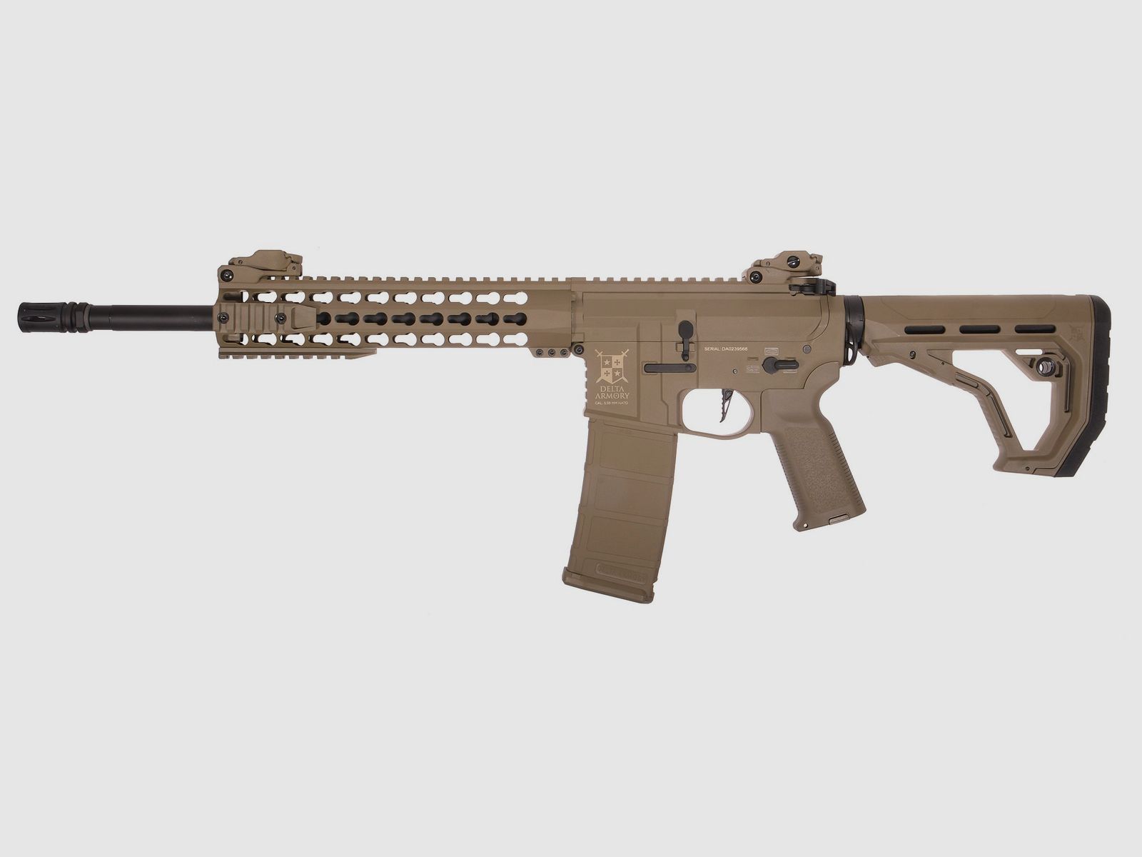 AR15 KeyMod 10 Zoll CHARLIE EAGLE ETU Tan AEG Softair Gewehr max. 0,5J | Delta Armory