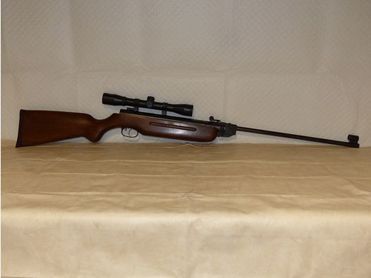 Rifle de aire comprimido Weihrauch Mod. HW 35 con F, seguro y mira telescópica vintage