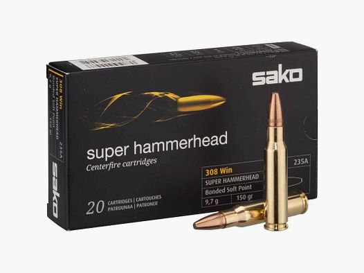 SAKO 308 WIN 150 GRS / 9.7 G SUPER HAMMERHEAD 20 PCS