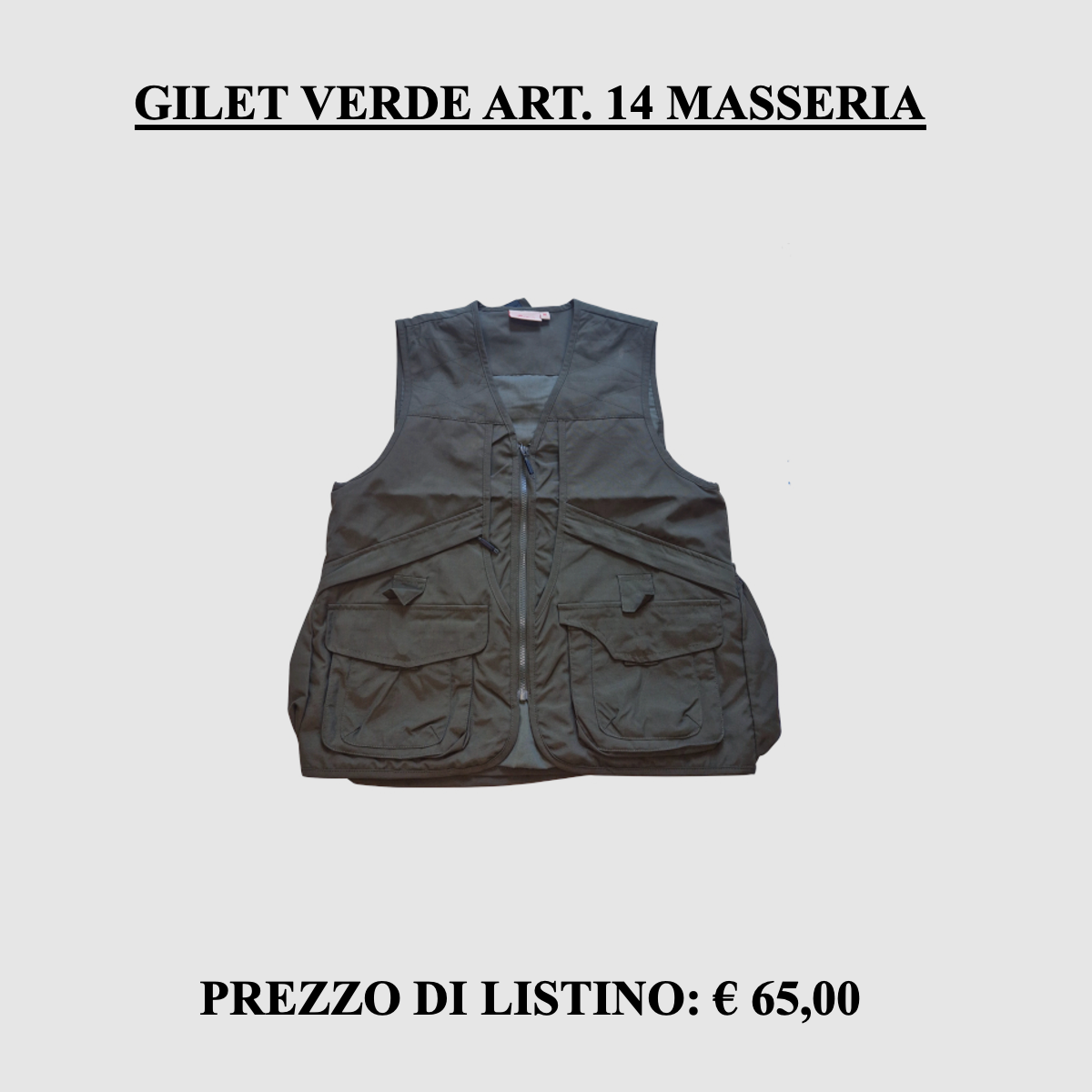 MASSERIA – GILET MASSERIA VERT ART. 14, image 1 sur 6