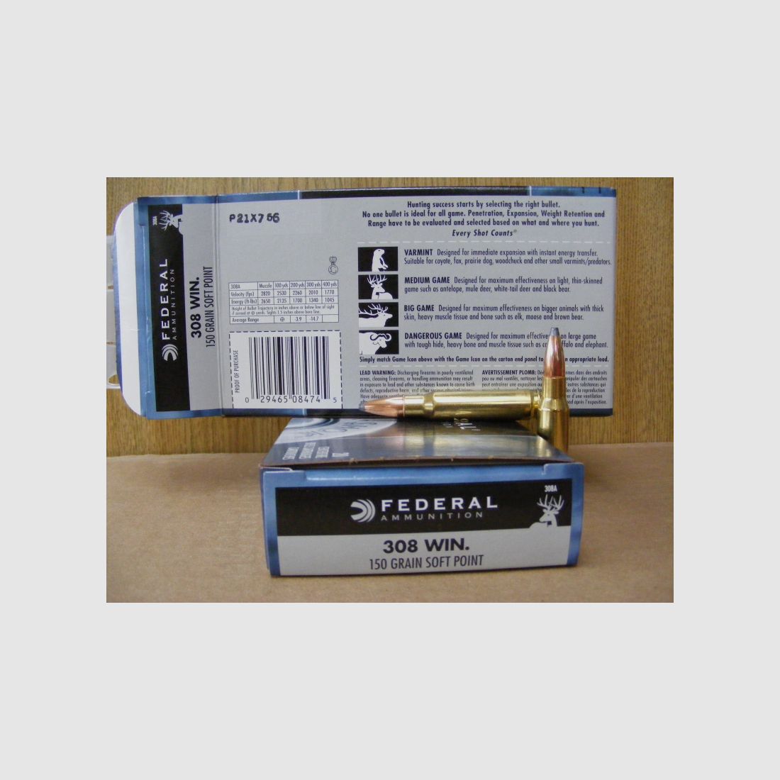 .308/150 grs. Federal Soft Point 20 stk. No. 308A