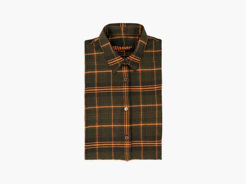 Blaser Damen Flanell Bluse Jurika Oliv/Burned Orange Kariert