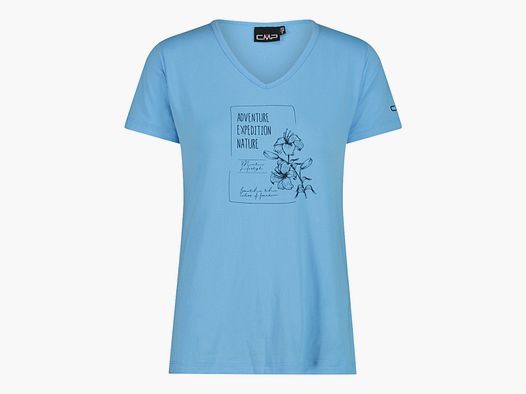 CMP Damen-T-Shirt aus Piqué mit Print vorne
