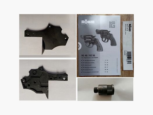 Original Zubehör für Röhm RG 56, Deckplatte Abschussbecher Gebrauchsanleitung Kofferaufkleber