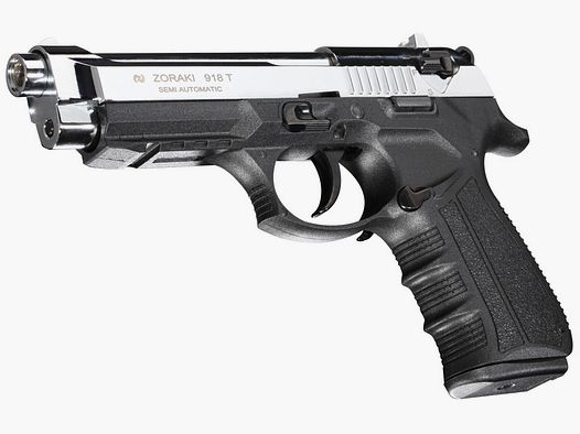 ZORAKI 918T Glanz Chrome 9mm P.A.K. pistolet strzelający w stylu Pietro Beretta 92F / M9