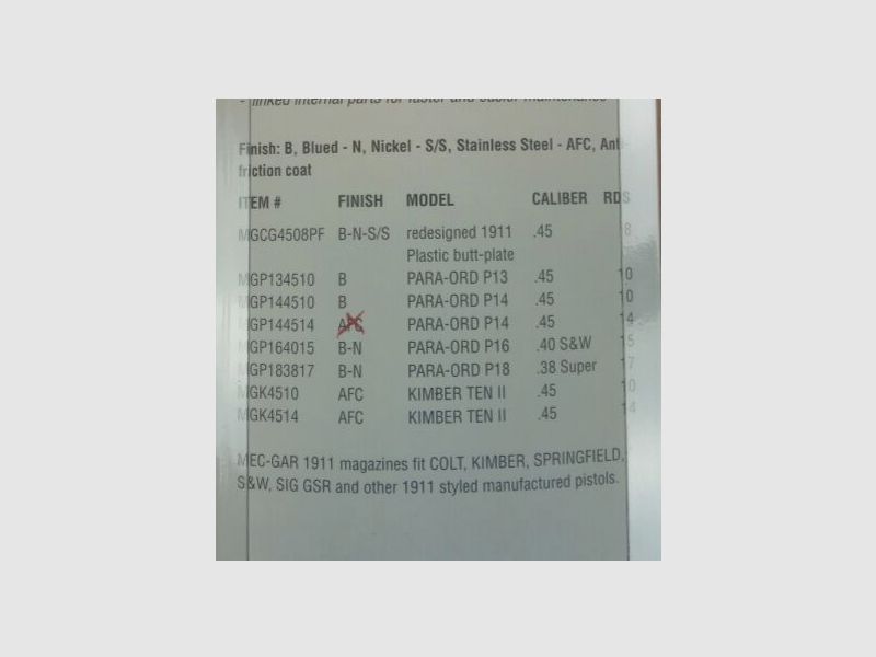 Para Ordonnace / Mec Gar Para Ordonnanz P14