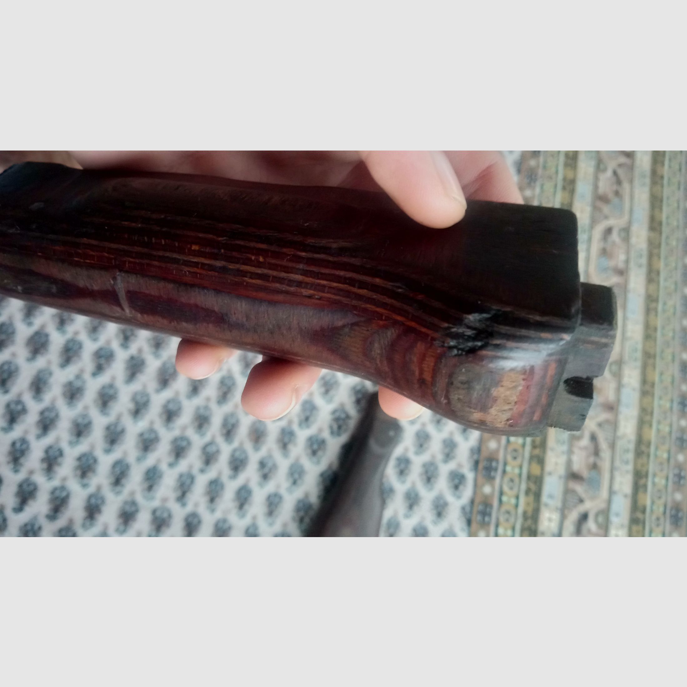 AK stock set wood laminate dark brown presumably Russian // stock and handguard // AKM & AK74 / can also be fitted into Cybergun GSG Co2 AK47