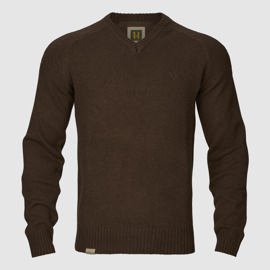 Härkila Vincent Merino Suéter de Cuello en V para Hombre Demitasse marrón XXL