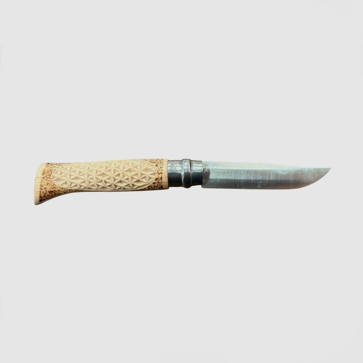 KNIFE – OPINEL – N.8 INOX HANDMADE WITH WILD BOAR + WEAVING, image 2 of 2