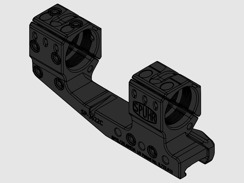 Montage de bloc Spuhr 30 Gen3 H 38 / 23 mm 6MIL PIC Cantilever