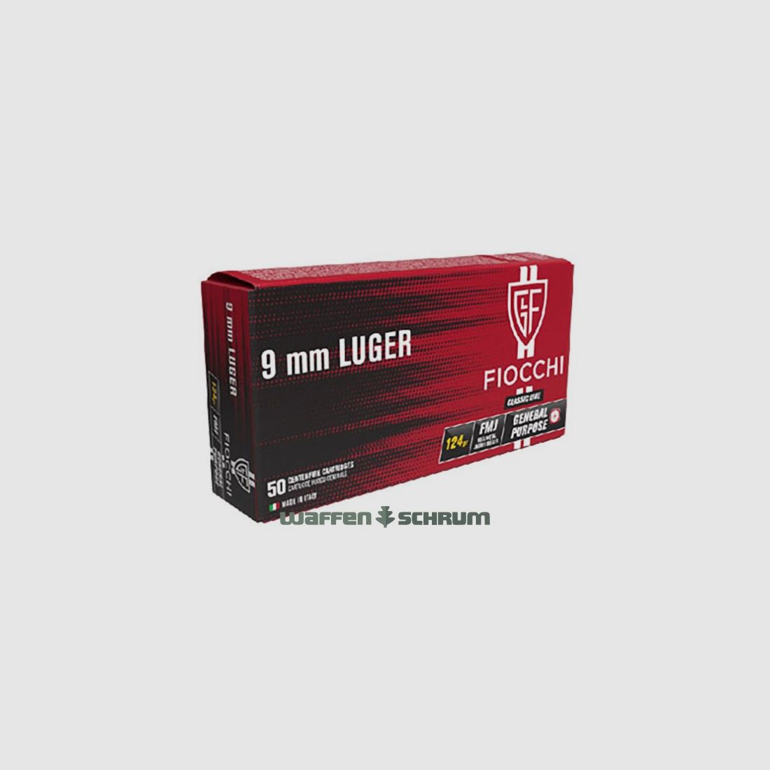 Fiocchi 9mmLuger Vollmantel 7,45g - 115gr.