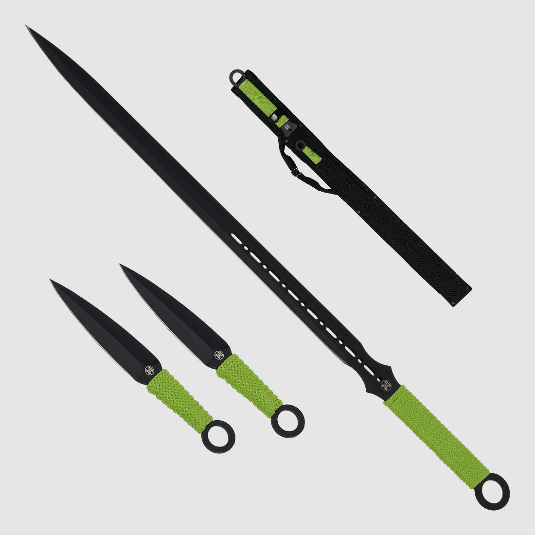 Zombie Schwert + 2 Wurfmesser Dead Samurai