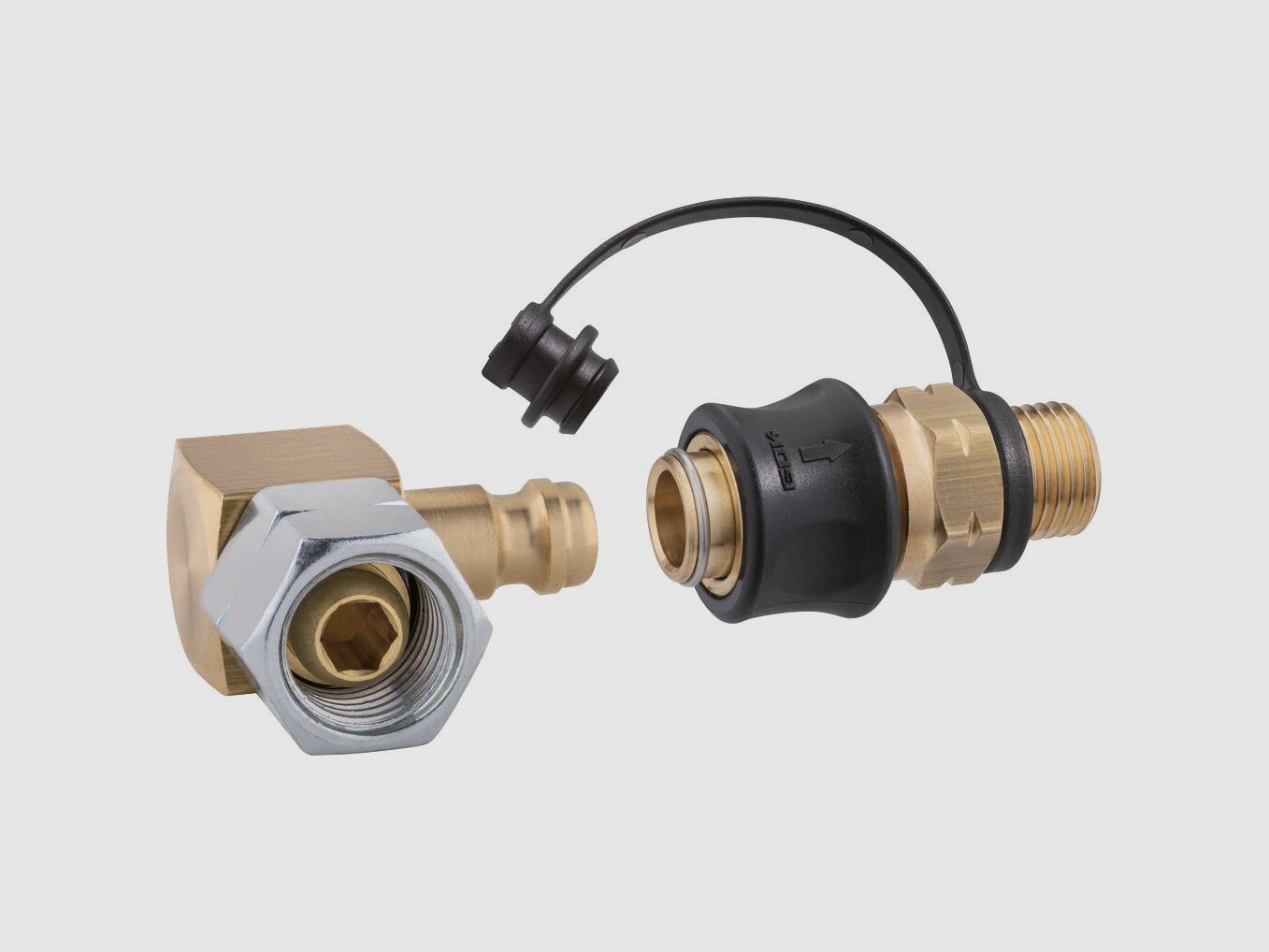 Steckkupplung Set Typ SKU-QR, G 1/4 LH-KN x SKU und STN x G1/4LH-ÜM 90°, Bild 1 von 6