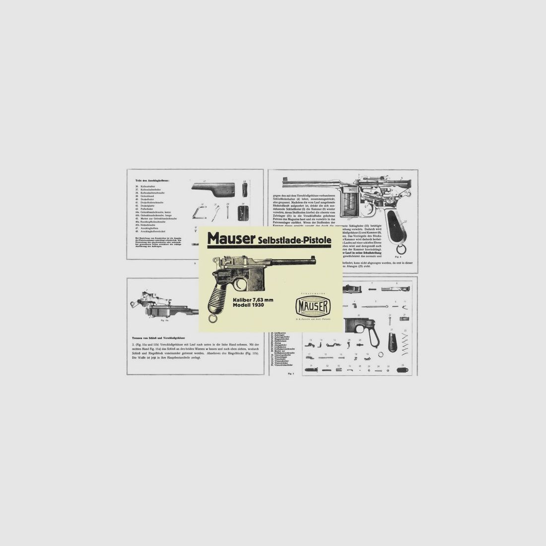 Nachdruck Bedienungsanleitung MAUSER C96 Modell 1930