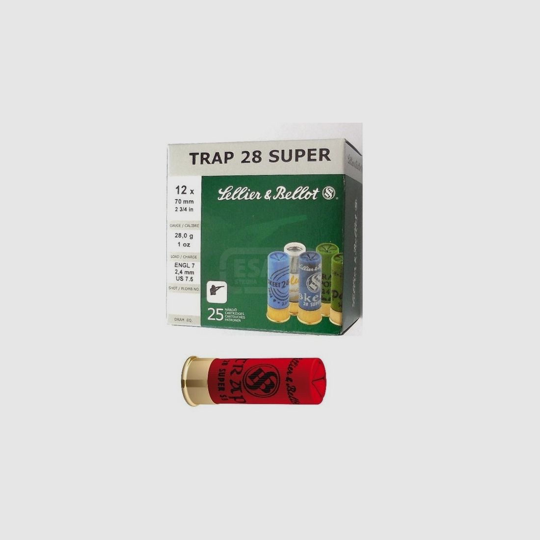 S&B Munizioni per Fucile 12/70 24,00g 2,25mm Trap Super