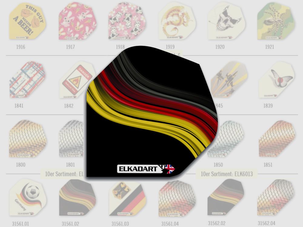 Elkadart Flights German Wave Black Diamond Form 3 StĂĽck