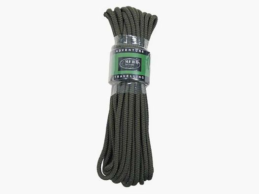 Corde, olive, 7 mm, 15 mètres Matériau : Polypropylène 0,53€/m *** Attention : Pas une corde d'escalade ! ***