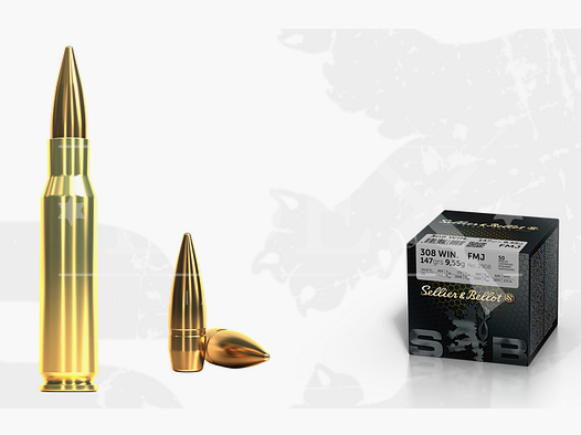 Amunicja Sellier&Bellot 308WIN FMJ 9,55 g / 147 gr ( op. 50 sztuk)