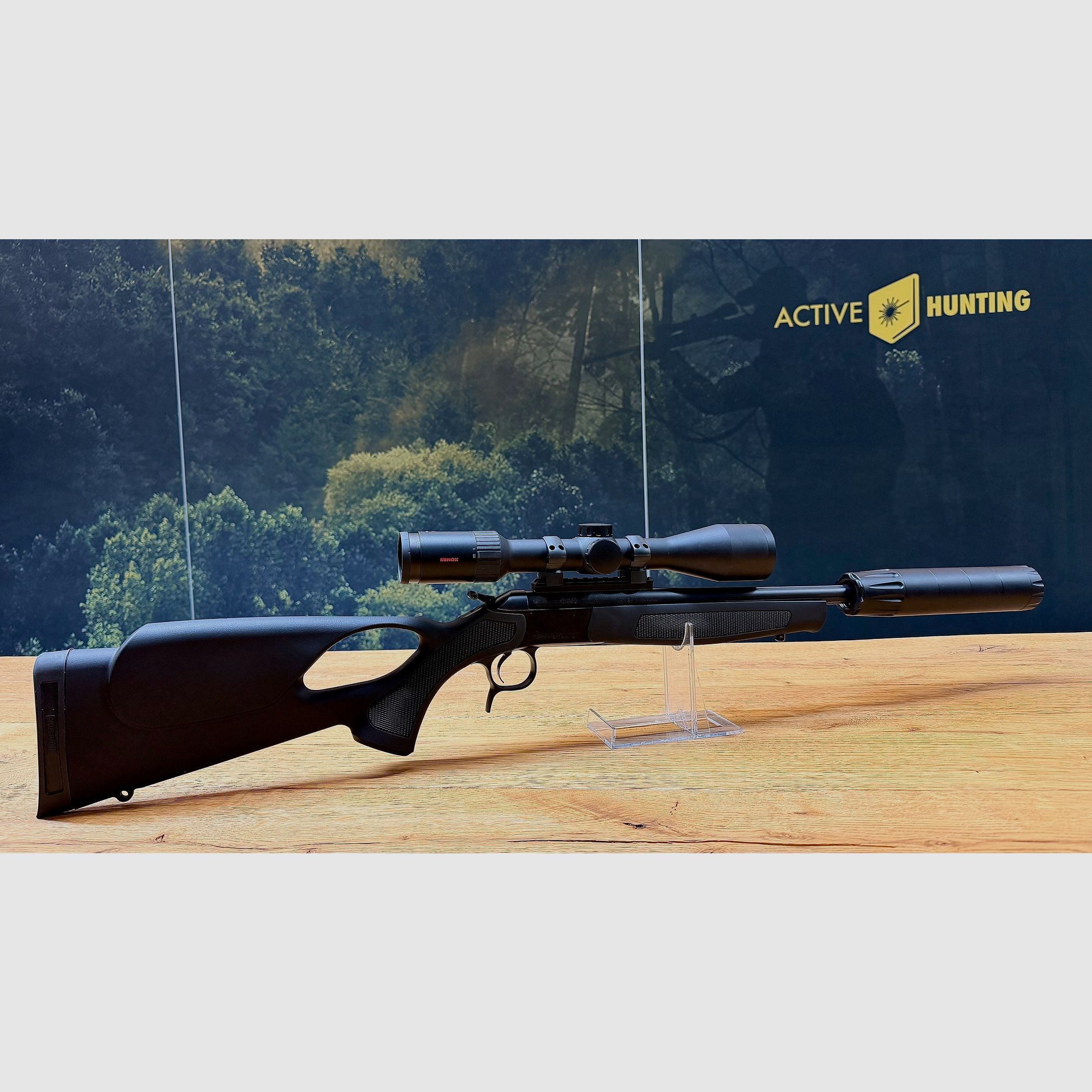 CVA Scout Karpersysteem Compleetset / LL 42cm / 5/8x24 / incl. Minox RS4 2,5-10x50 & A-Tec H3, afbeelding 1 van 9