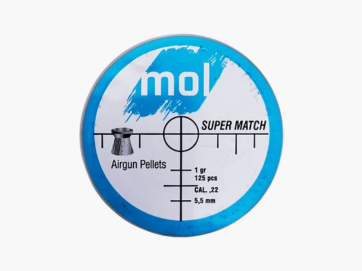 Pallini cal. 5,50 MOL Super Match rigati testa piatta 1,00 g 125 pz