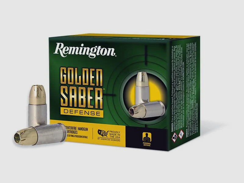 Remington Pistolenmunition 9 x 19 8,00g Brass Jacketed Hollow Point Golden Saber Defense