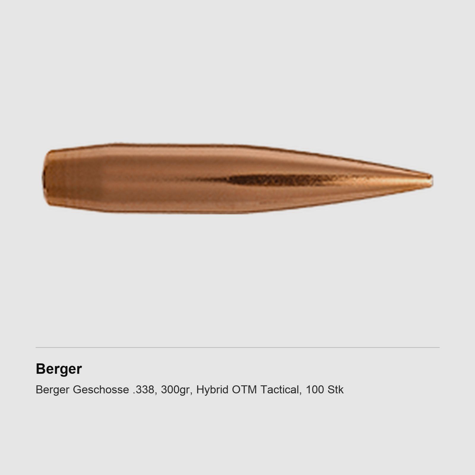 Proiettili Berger .338, 300gr, Hybrid OTM Tactical, 100 pz