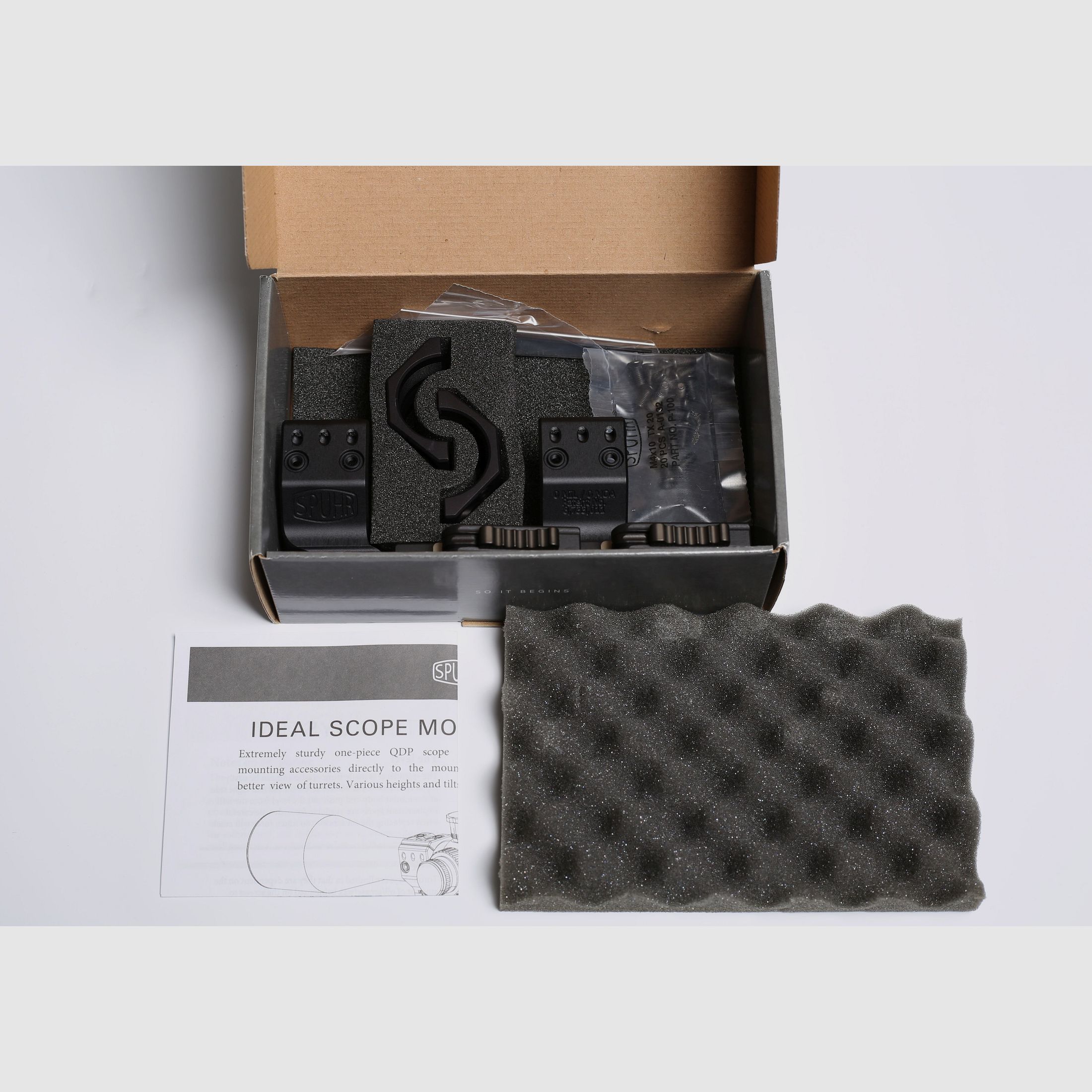 Spuhr Montage, QDP Blockmontage  für Picatinnyschiene, Quick Detach, Cantilever, 36mm Ringe