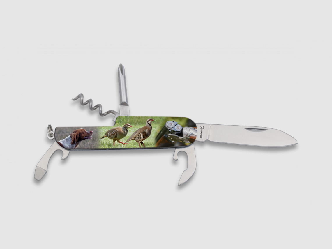 Couteau pliant 6 fonctions 3D Perdrix