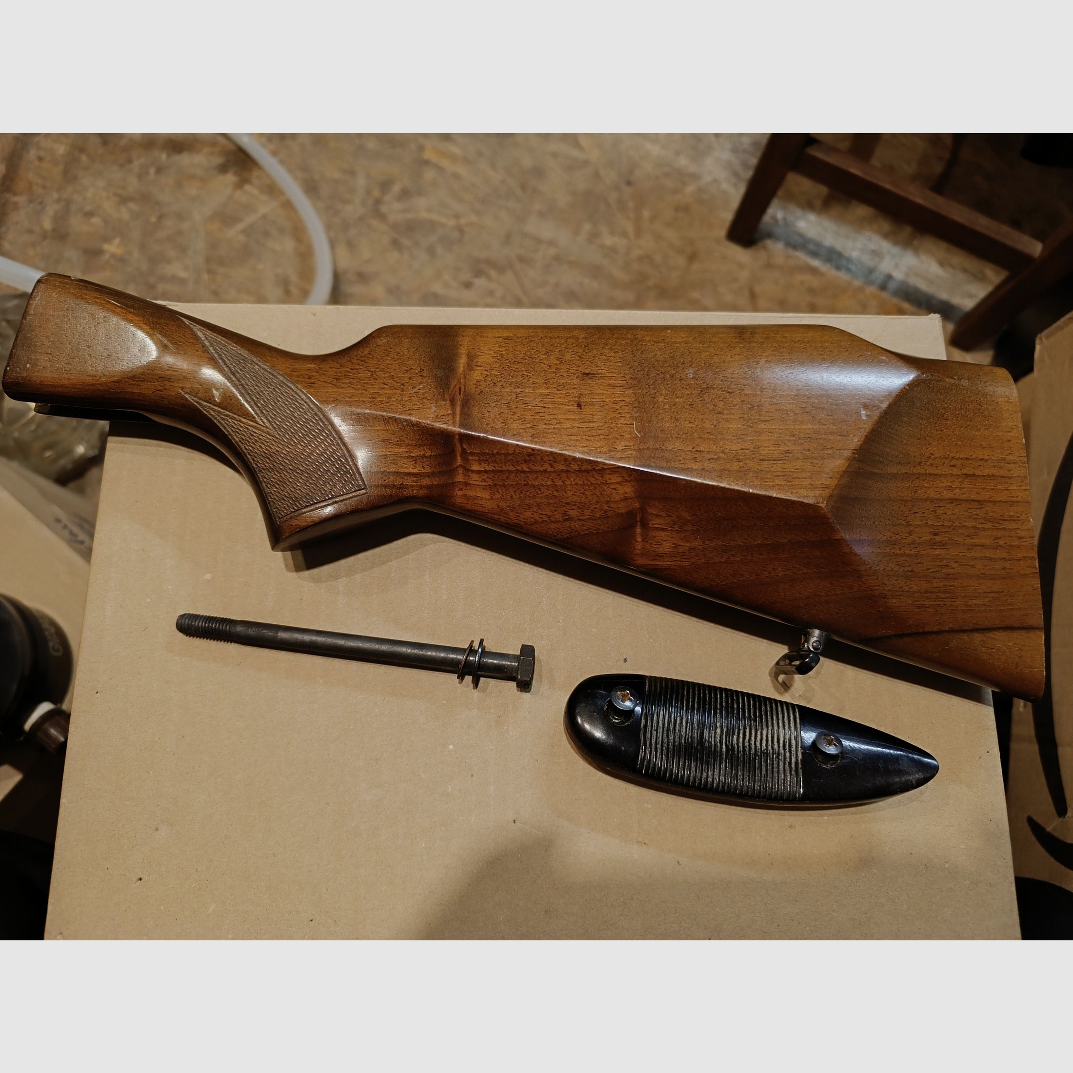 Wooden stock Anschütz 522 525 used spare part walnut