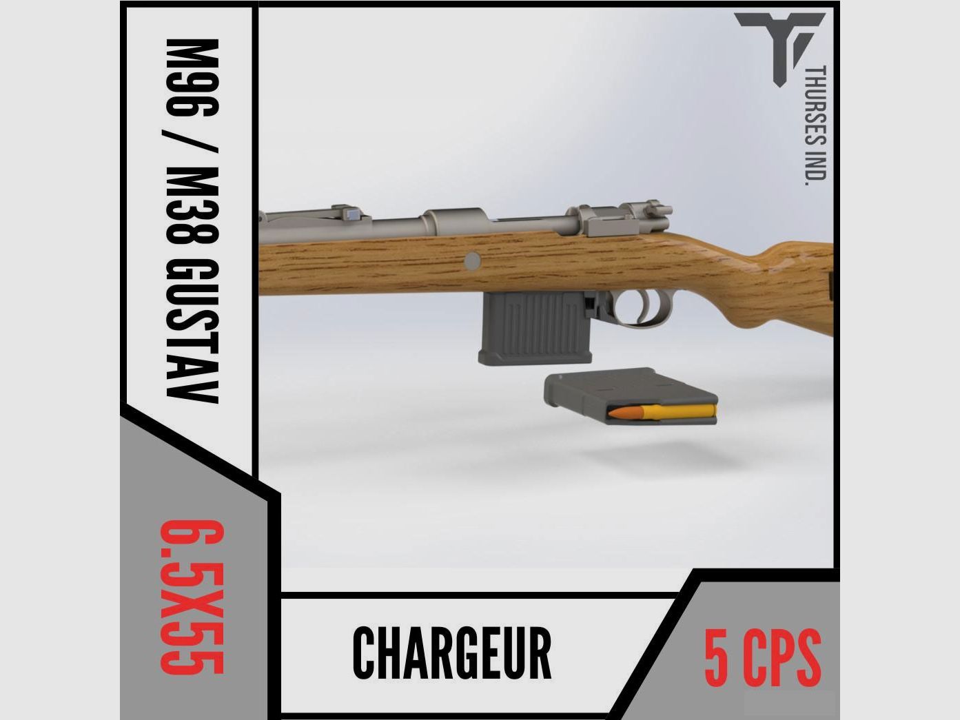 TI Chargeur M96 / M38 Carl Gustav 5 coups