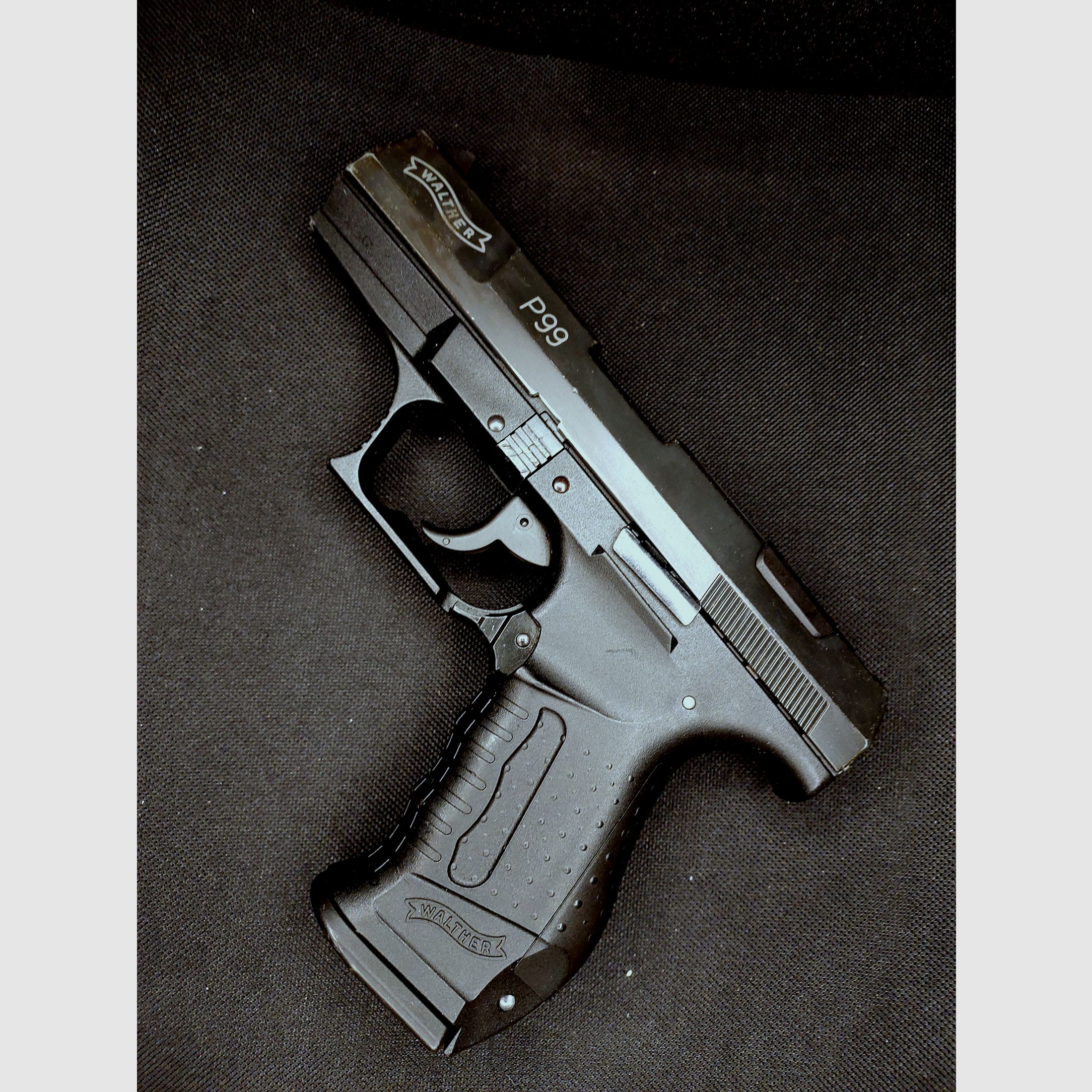 Pistolet à blanc Walther P99 9mm P.A.K. bronzé (PTB 637) P 99 avec étui en cuir