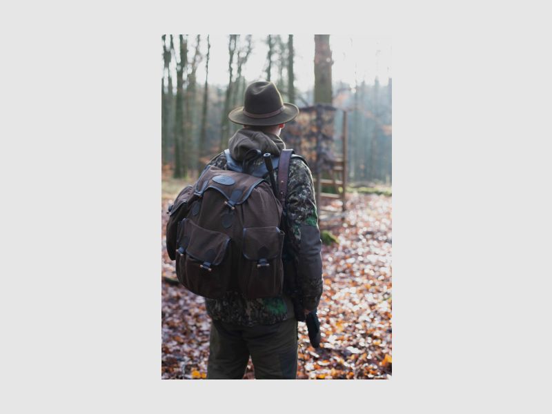 Sac à dos de chasse silencieux en loden de luxe, marron - WAIDMANN, image 11 sur 12