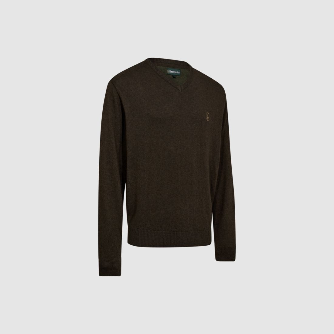 DEERHUNTER HARRINGTON PULLOVER V-NECK MARRONE MELANGE, immagine 1 di 2