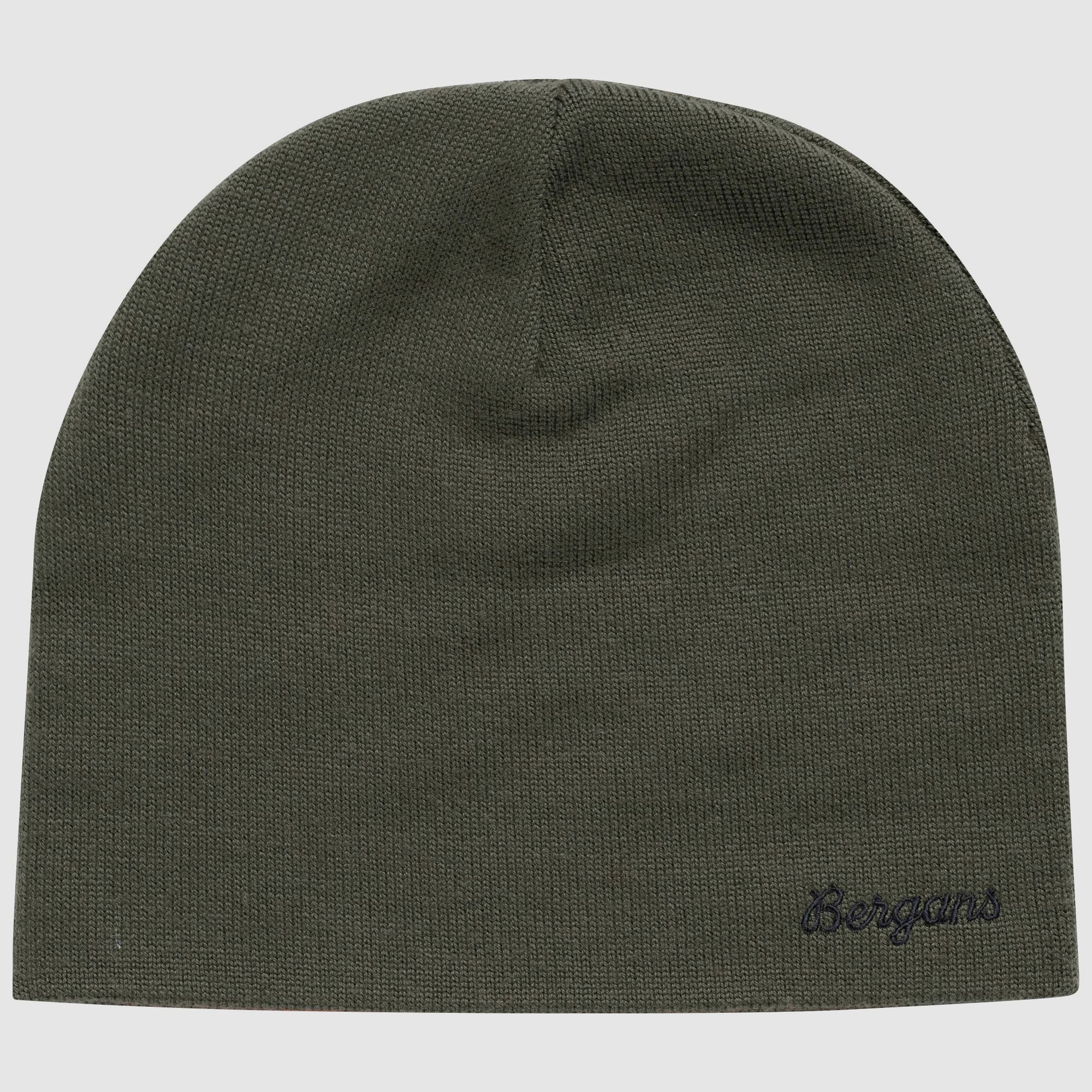Bergans Allround Mid Warm Merino Beanie Donkergroen Modder/Alert Oranje One Size