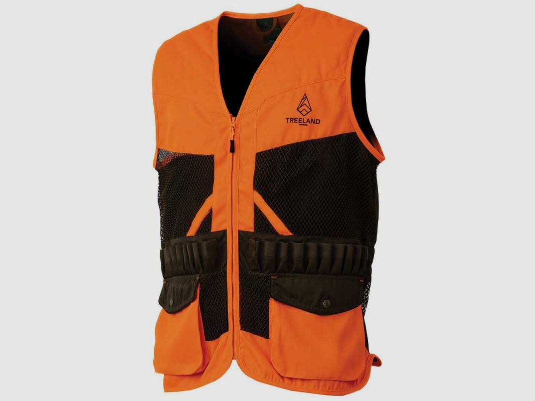 Treeland hunting vest orange 20 cartridge holders water-repellent, image 2 of 5