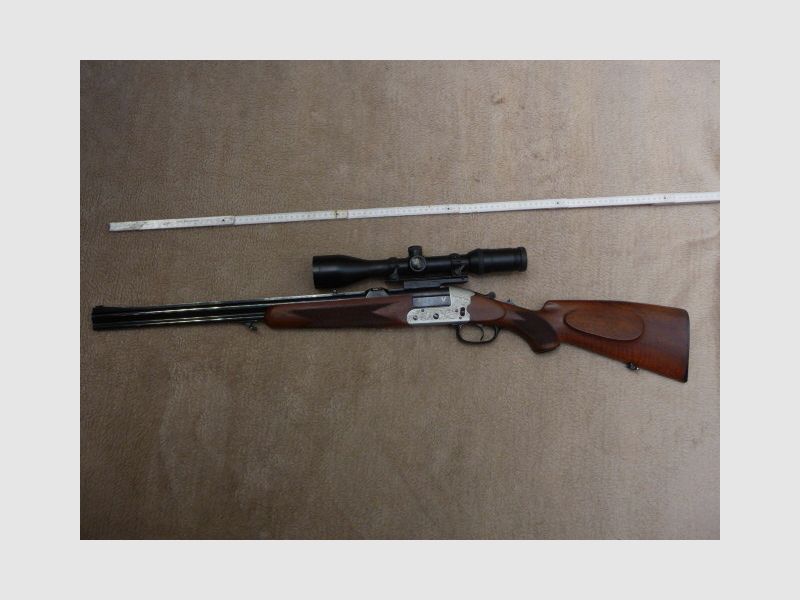 Heym Bockbüchsflinte 22 SZ, .243 Winchester i 20/76, ZF Meopta 3-12x50, Absehen 4 Leuchtpunkt