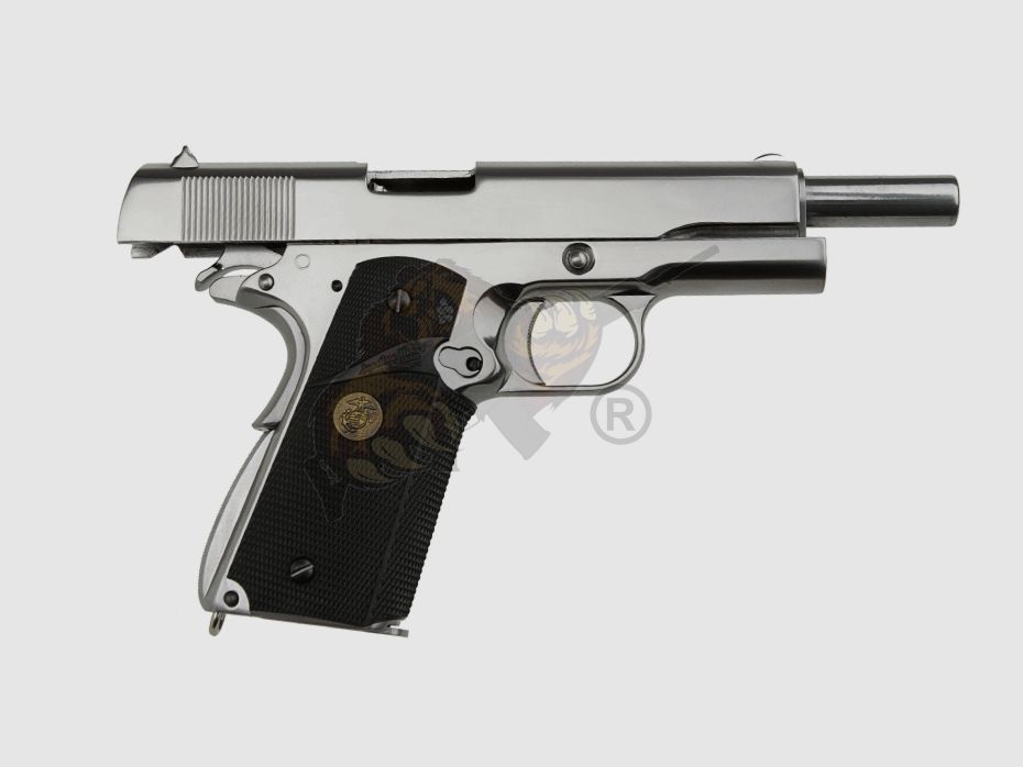M1911 MEU Full Metal, GBB Silber -F-
