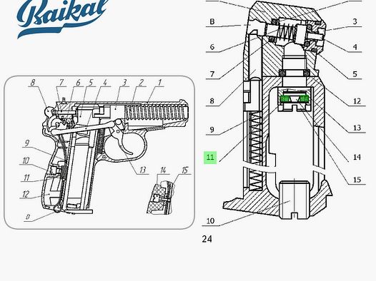 Kapseldichtung fĂĽr die CO2 Baikal Pistole MP654k Makarov, Ersatzteil