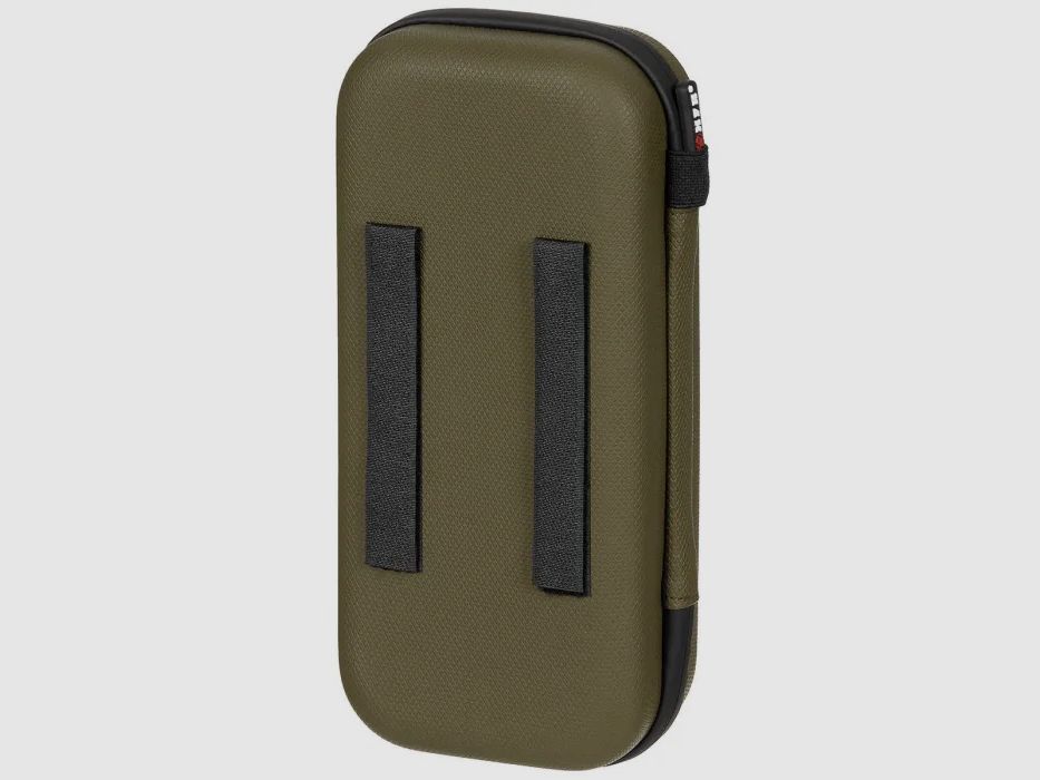 Étui rigide, grand, avec boucles en velcro, olive