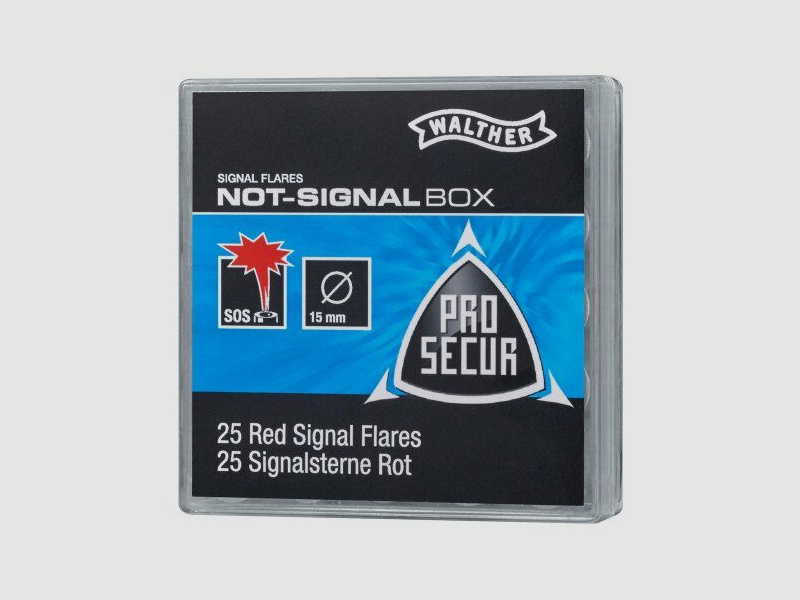 Walther ProSecur Signaalsterren 15 mm, 25 stuks doos