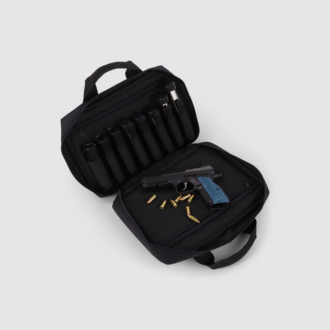 Winter Pistolentasche W8 für 2 Kurzwaffen – 8 Magazinhalter, 1000D, abschließbar (Night)