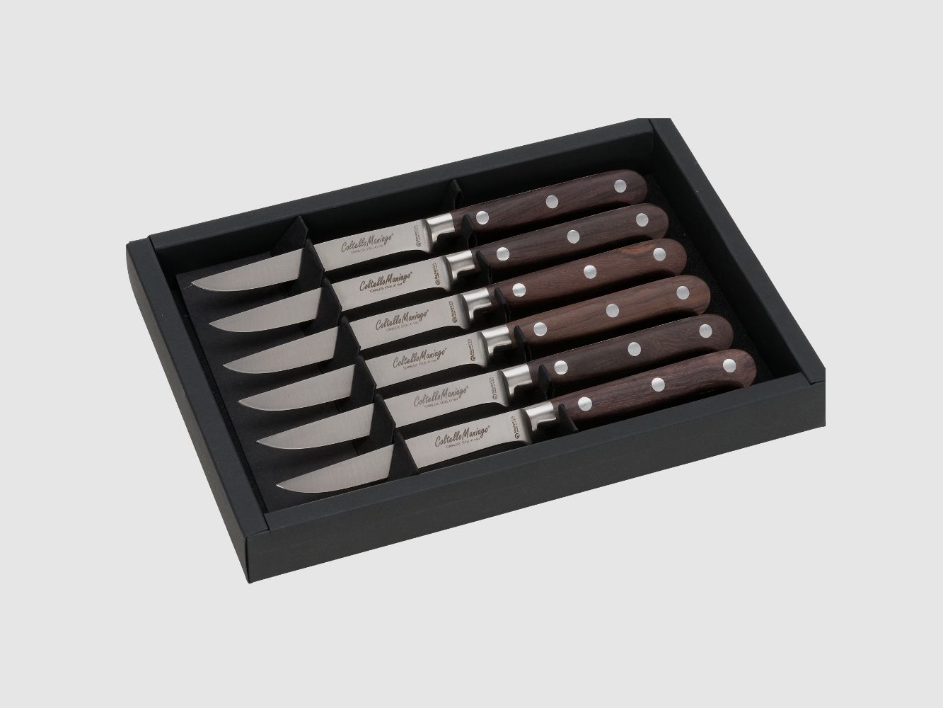 hochwertiges 6-er Steakmesser Set Paosantos-Holz